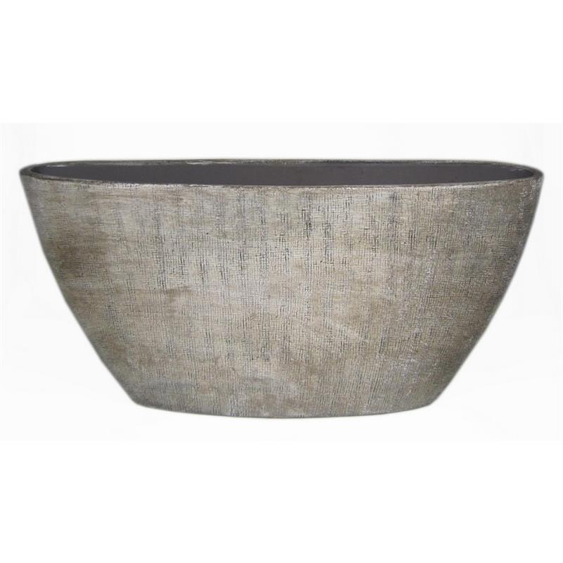 Pot Mira ovaal 73x17x36cm industrieel wit