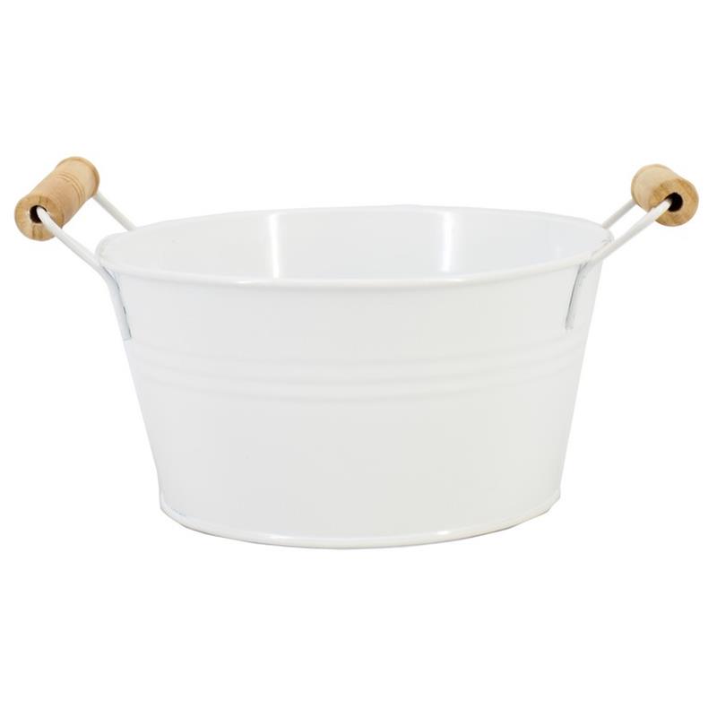 Schaal Dresden zink d15 h8cm wit