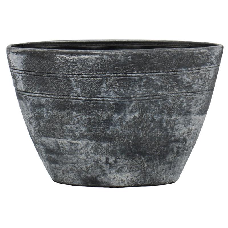 Pot Milou ovaal 33x13x22cm zwart 2x es/12