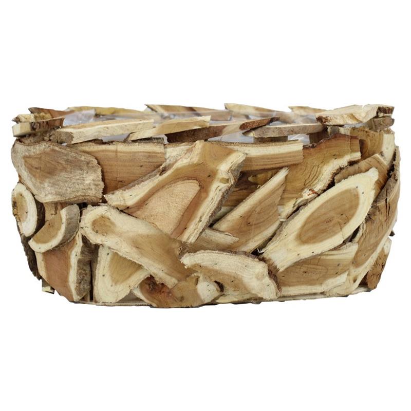Planter Nature oval 34x20x13cm wood