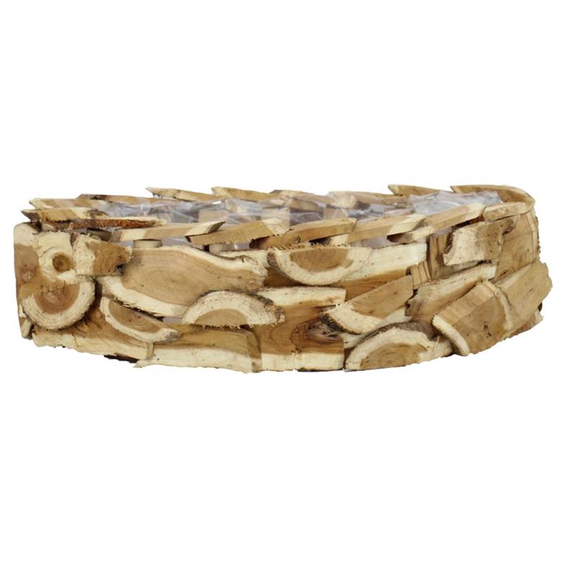 Planter Nature oval 46x24x16cm wood