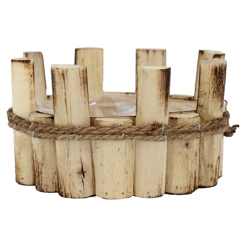 Planter Normandie round d19 h10cm wood