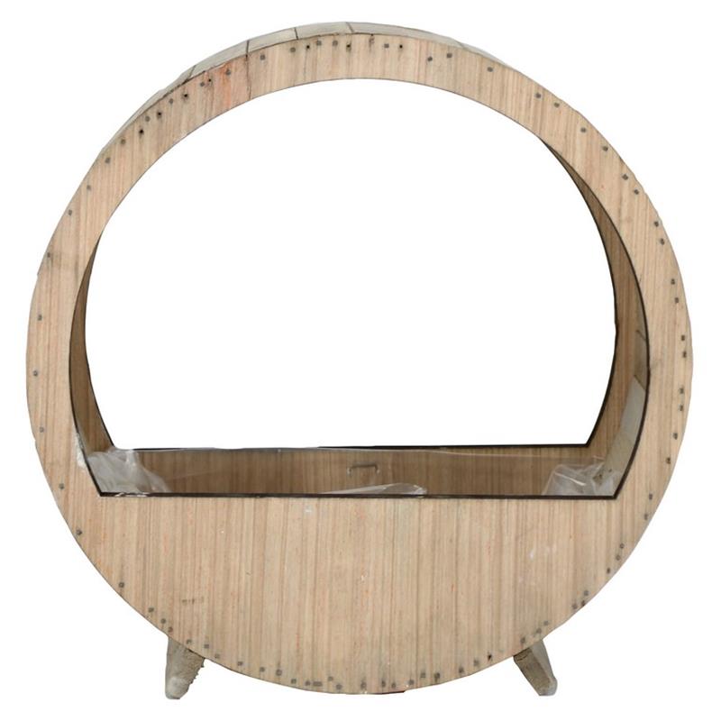 Planter round 26x12x8/26cm wood
