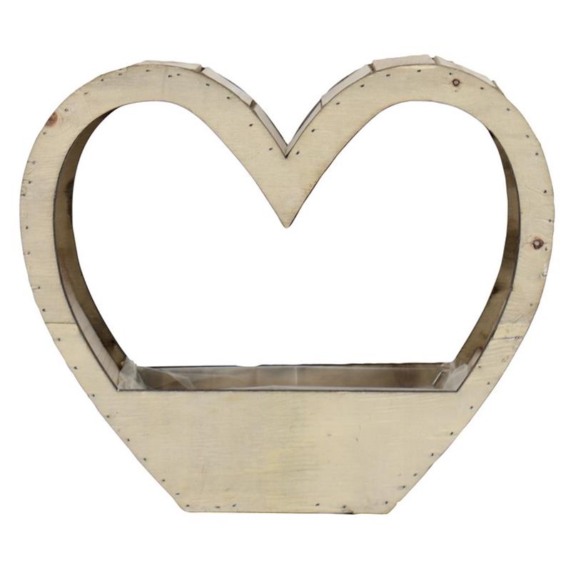 Planter heart 30x9x7/25cm wood