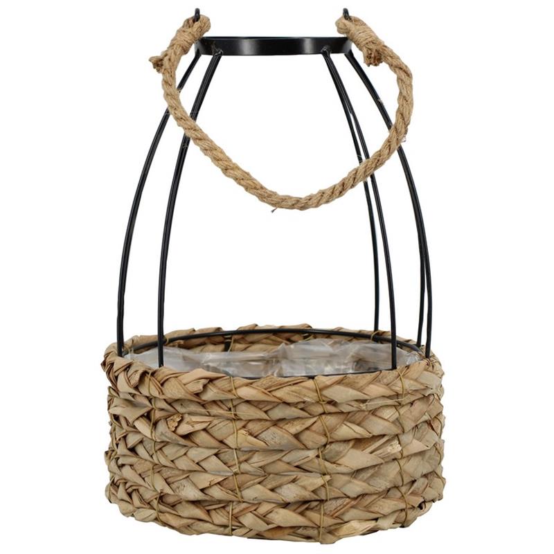 Planter round d21 h9.5/30cm basket/frame