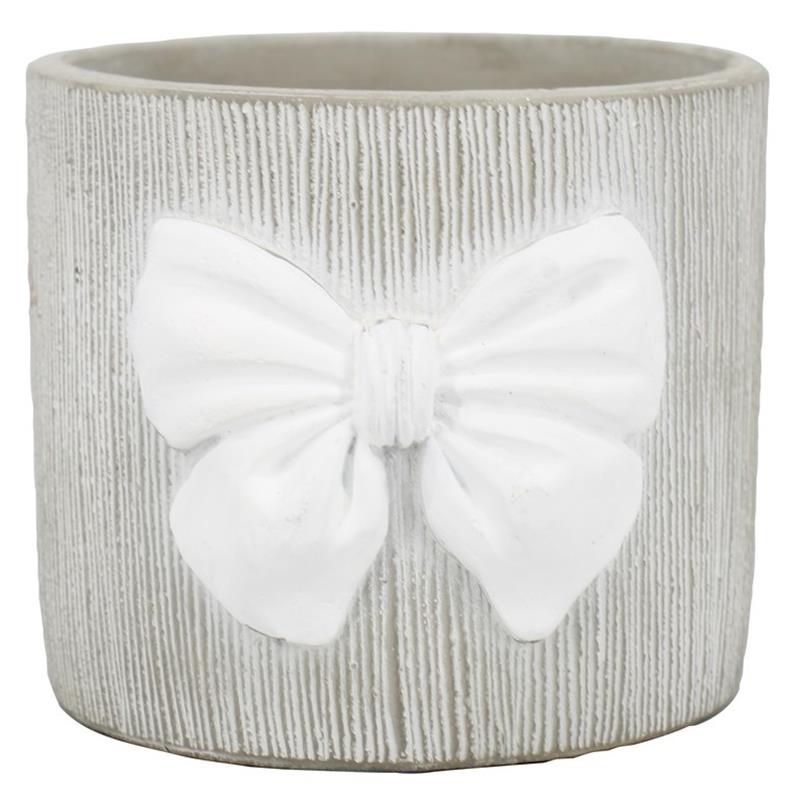 Pot Bow d13.5 h13cm wit es/12