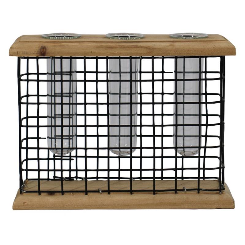 Decorative rack 3 tube 18.5x6x14cm