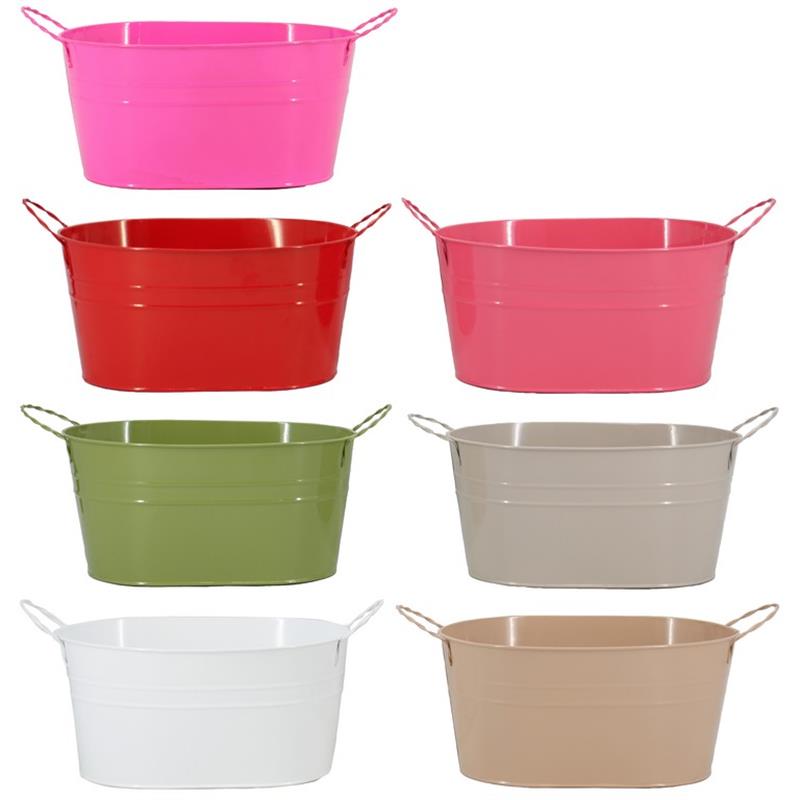 Pot ovaal zink 34x24x15cm 7ass