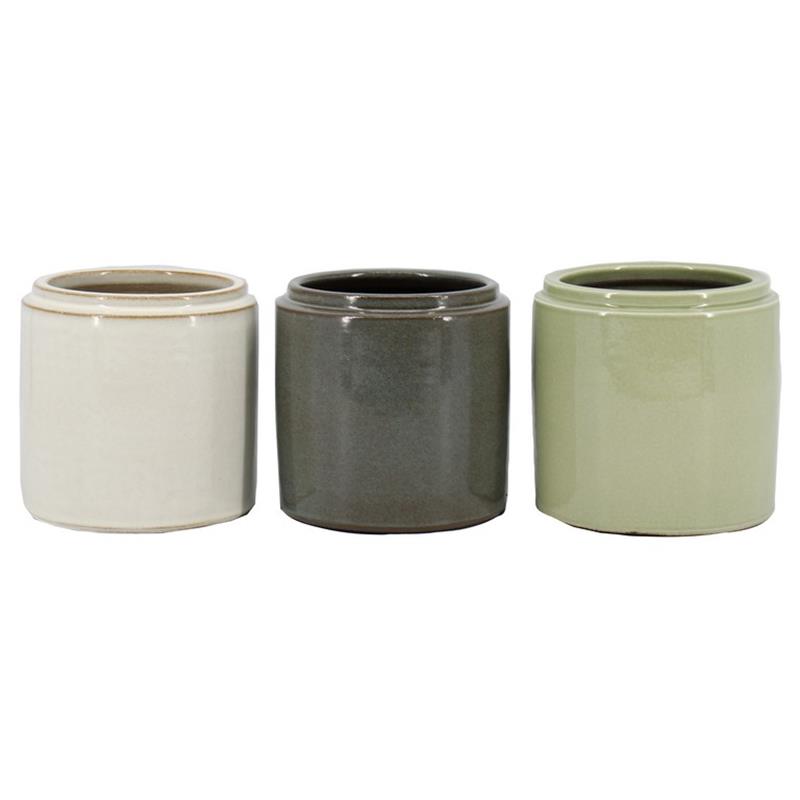 Pot Julia d29 h28cm creme/grijs/groen mixpallet