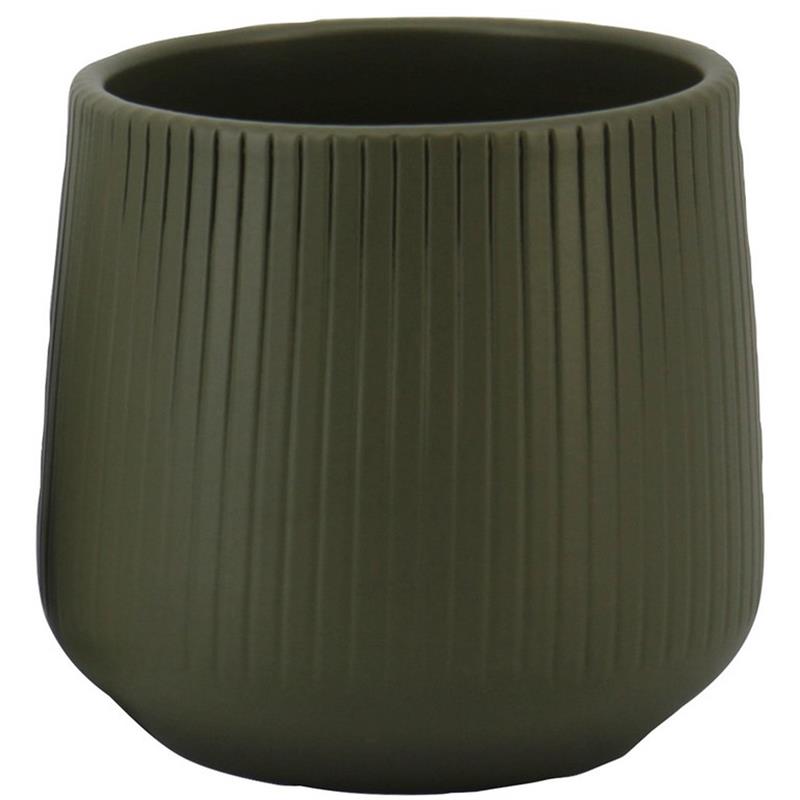 Pot Floris d13 h14cm army green matte es/12